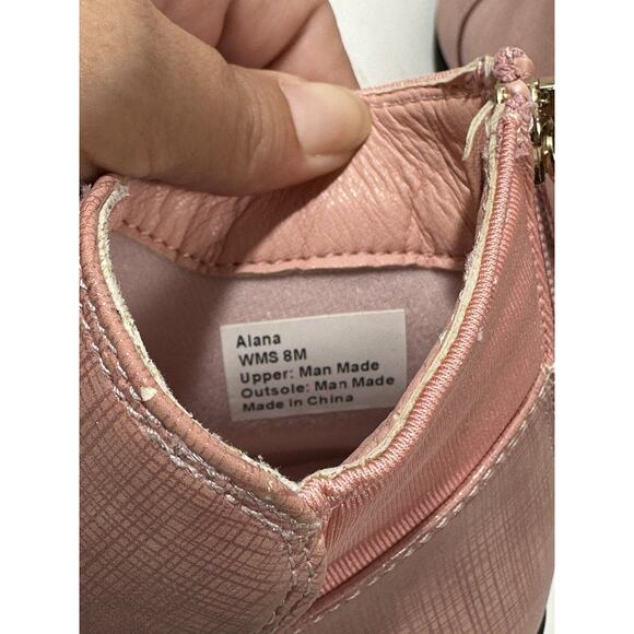 Secret Celebrity Alana Pearlized Pink Sz 8 Ankle Boots Zipper Booties Women NEW - Picture 7 of 8